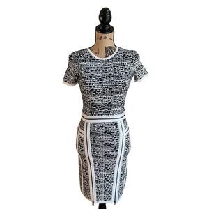 Marchesa Voyage Multi Zipper Black and White Mini Dress Size XS